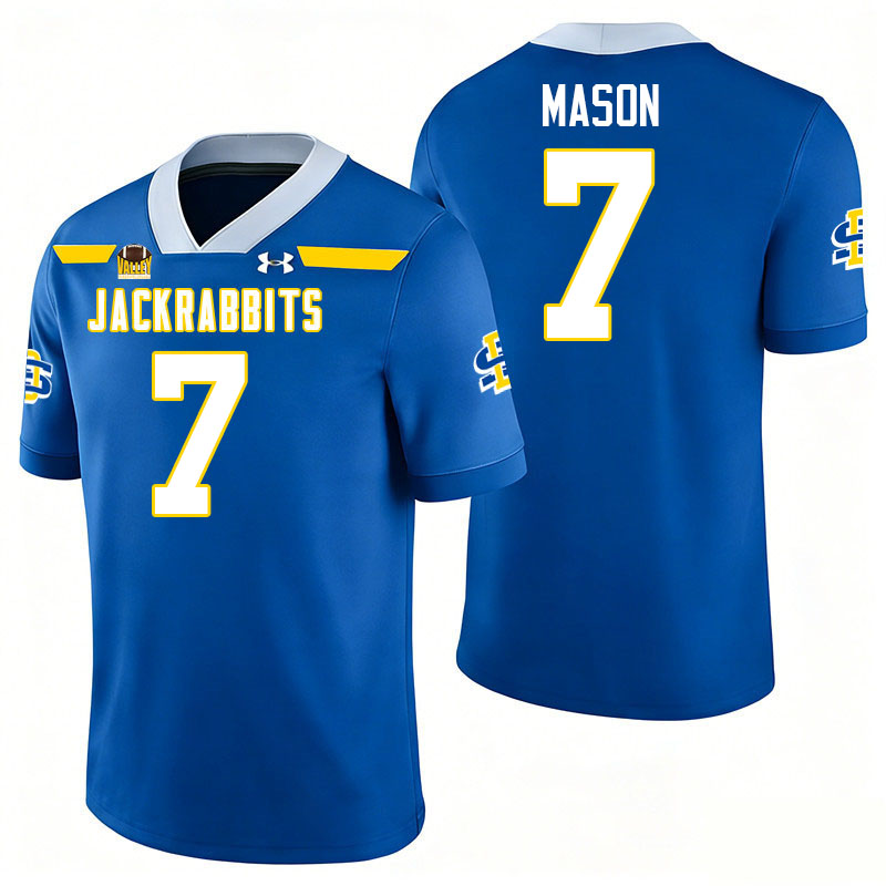 South Dakota State Jackrabbits #7 Chase Mason College Football Jerseys,Uniforms-Royal